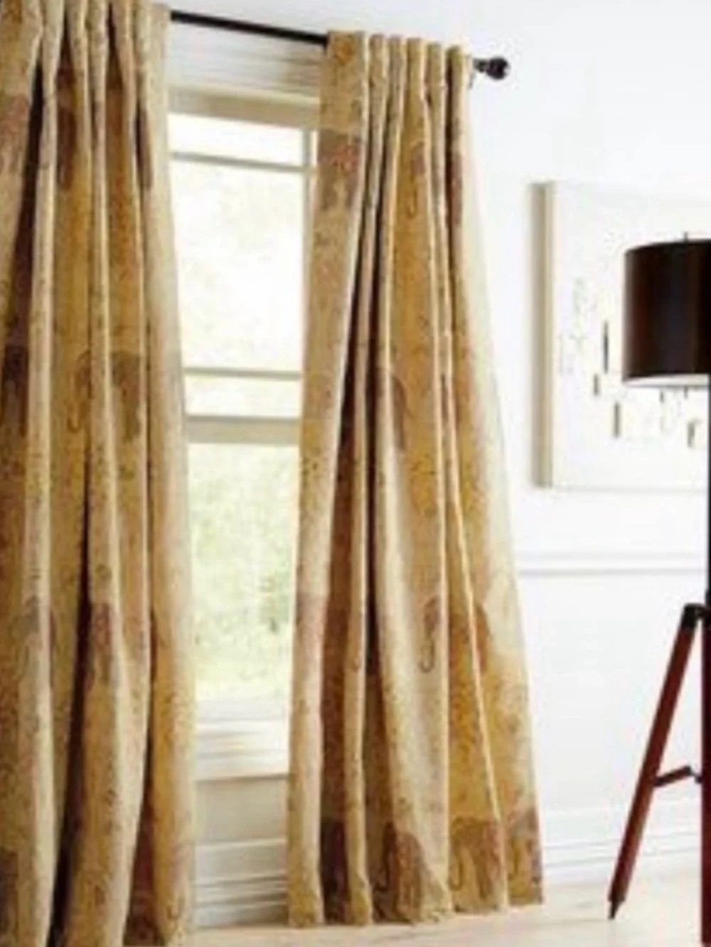 Rare Pier One Elephant Tapestry lined curtains, A Set of 4, 54” x 84” - Picture 4 of 6